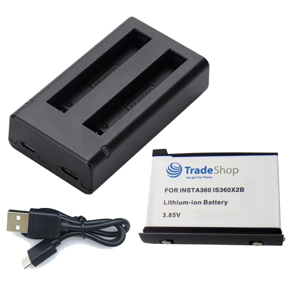 Caricabatteria Doppio PATONA Per Insta360 One X2 - Input Micro-USB/USB-C, 5V/2.1A - Foto 5