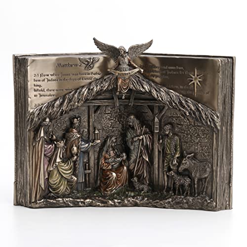 Escultura de Resina Nativity con Acabado Bronce 23 cm