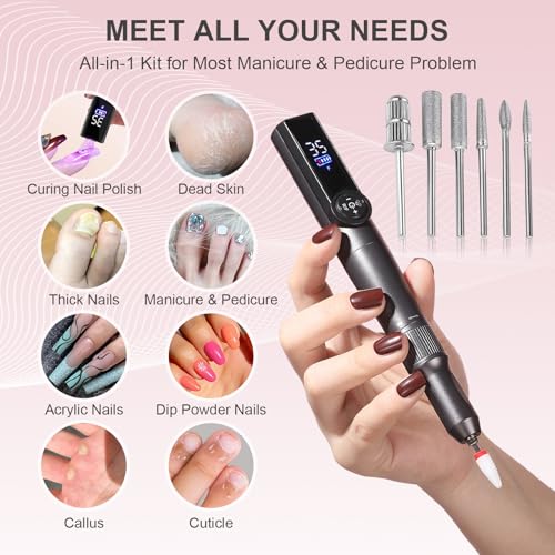 Perceuse à ongles électrique 35000 tr min sans fil pour un façonnage précis