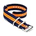 CIVO Watch Bands Premium Ballistic Nylon Watch Strap Stainless Steel Buckle (Navy/Pumpkin, 22mm)