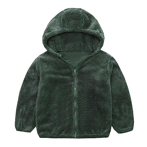 Kids Girls Fleece Jacket Coat Thick Warm Winter Zip Up Hooded Outerwear Cute Sweater Sweatshirt Windproof Jackets