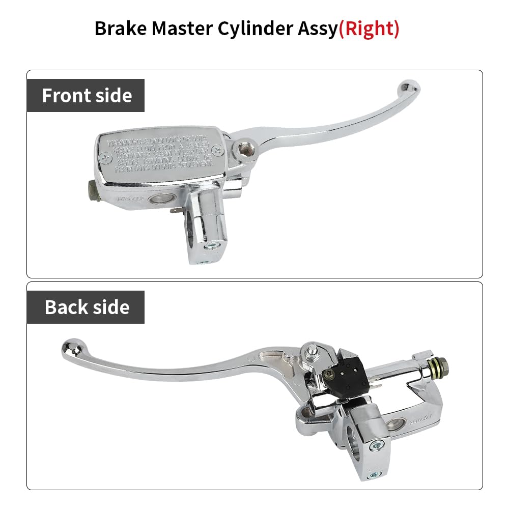 Levier d'embrayage Maître cylindre Pompe frein gauche et droite pour Honda VT600 VT750 VT1100 VT1300 VTX1300 VF750 (Chrome)