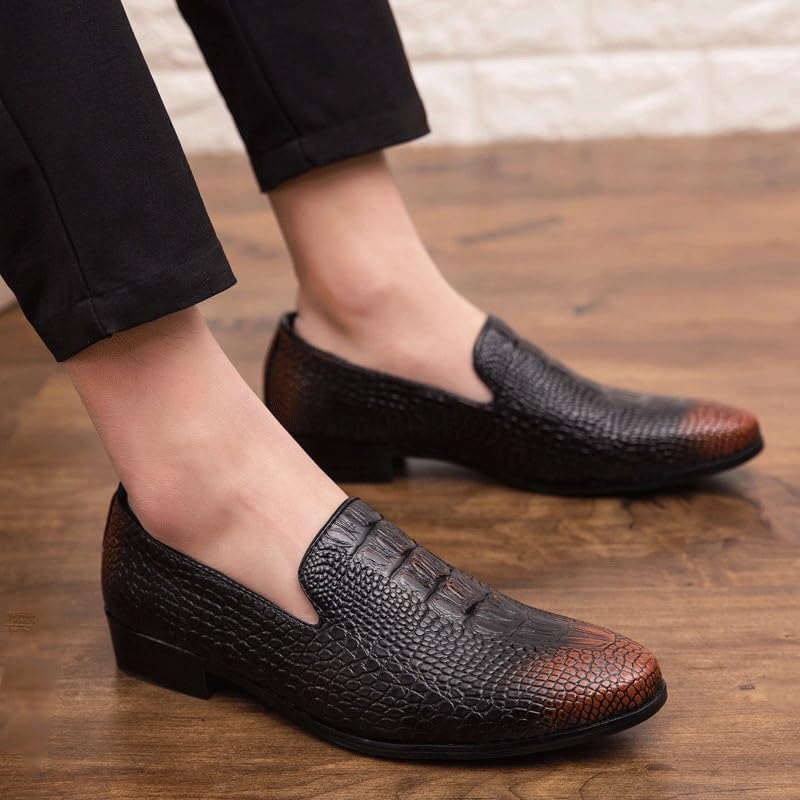 Mens Office Dress Shoes Oxford Leather Pointed Toe Slip-On Classic Business Formal Wedding Tuxedo Brogue Fashion Casual Comfortable2