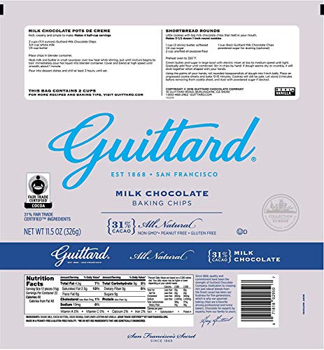 Guittard Milk Chocolate Baking Chips 11.50 OZ (Pack of 3)