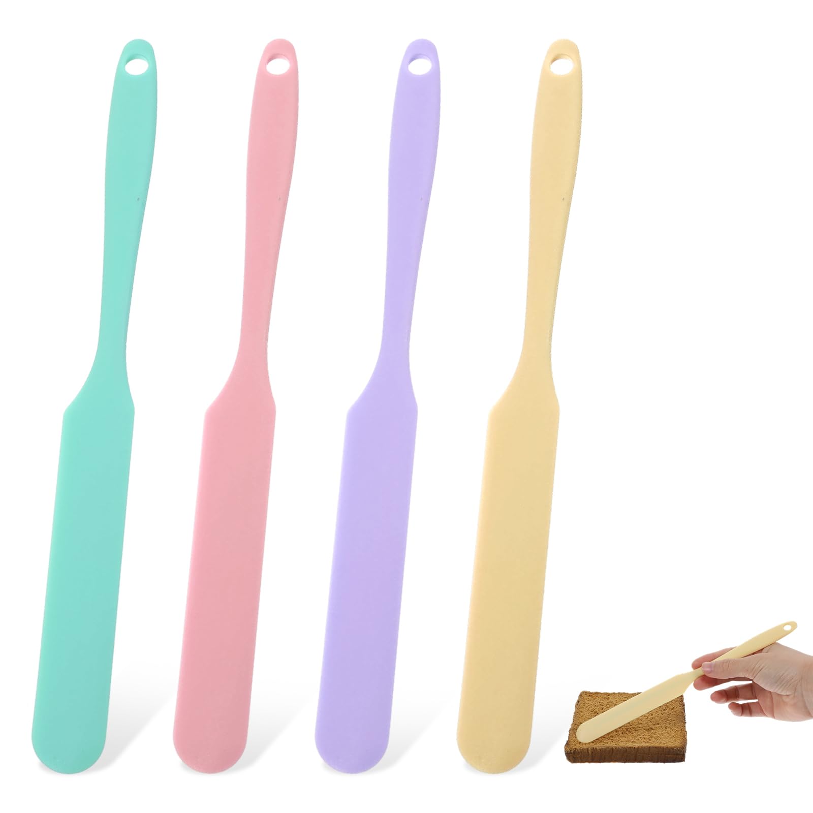 simarro 4 Pcs Silicone Jar Spatulas, Baking Scraper Silicone Jar Shovel