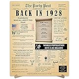 97th Birthday Party Decorations Poster - 97 Years Ago Anniversary Sign 11x14 In. Vintage Home Decor Supplies for Her or Him. Back In 1928 Historical Banner for Girl or Boy Turning 97 Years Old