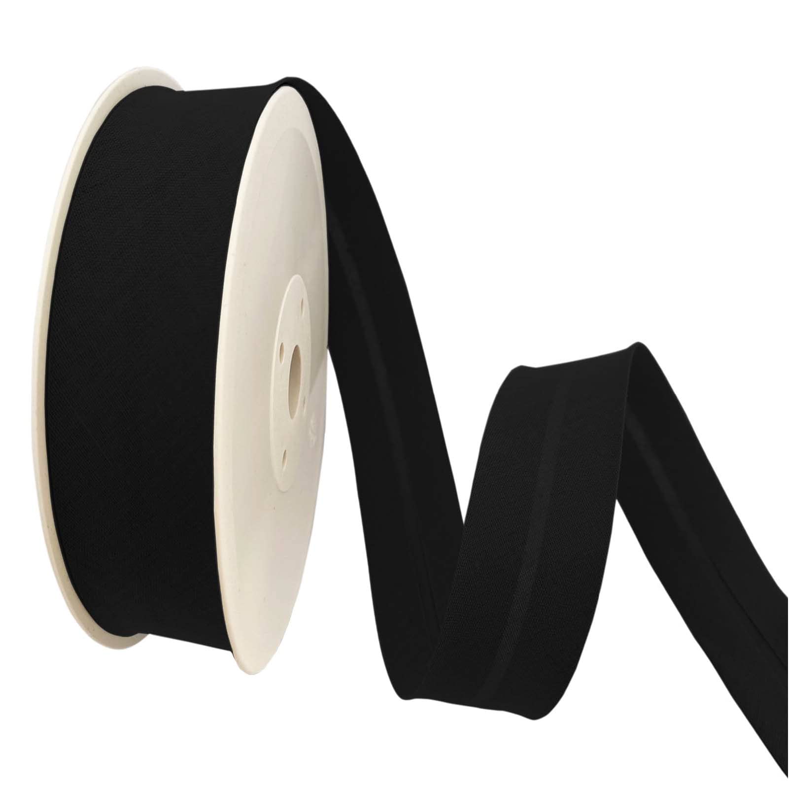TEXTEX= 30mm Wide Bias Binding. 50% Cotton and 50% Polyester. Piece of 10m - (Black)