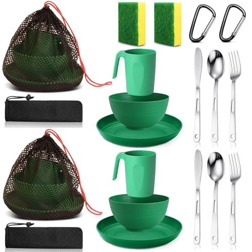 Scout Camping Mess Kit for 1 Person Boy Scout Dishes Set Girl Scout Mess Kit with Mesh Bag Reusable...
