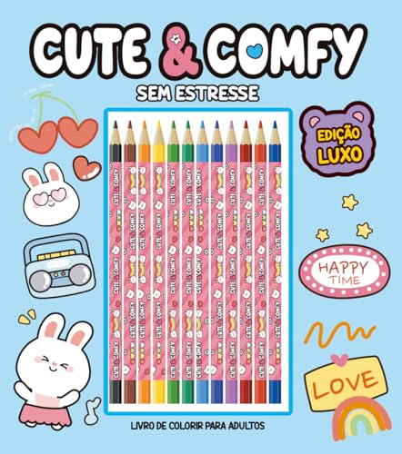 Cute & Comfy Sem Estresse - Edição de Luxo - 12 Lápis de Cor