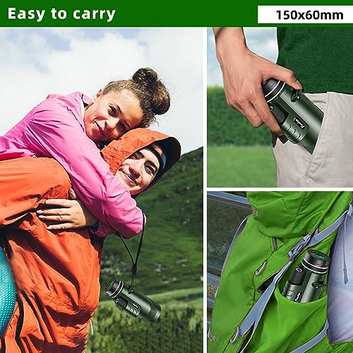 Image of 40x60 High Powered Monocular Telescope for Adults with Smartphone & Tripod