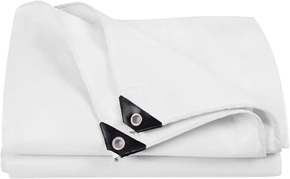 White Canvas Tarp with Eyelets - Multifunctional White Waterproof Tarpaulin Heavy Duty - 1x1.5m 2x2m 3x4m Liyadolaam Thicken Canvas Tarp Cover for Outdoor Furniture Ground Sheet6.5ftx13.1ft