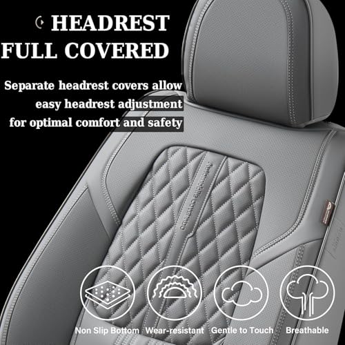 Image of Coverado Car Seat Covers, Car Seat Covers Front Seats, 2-Pack Front Seat Cover, Nappa Leather Waterproof Seat Covers, Car Seat Protectors, Automotive Seat Covers Universal Fit for Most Vehicles