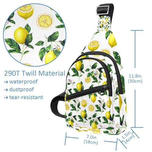 Bolsa de pecho para mujer con correa ajustable y estampado frutal de limón multicolor 5