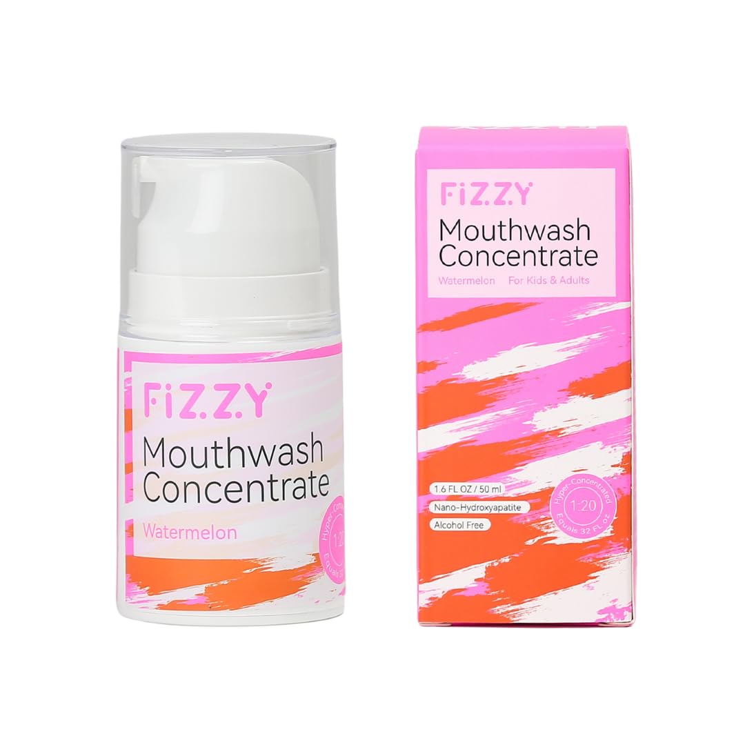 Fizzy Mouthwash Concentrate | Remineralizing Enamel Repair, Nano Hydroxyapatite | 20X Concentrated Travel Size | No Fluoride, Alcohol, Dye | Xylitol,
