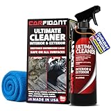 Carfidant Car Interior and Upholstery Cleaner - Deep Clean Car Seats and Leather - Safe All-in-One Spray for Leather, Fabric, Plastic, Vinyl, Rubber - 18oz Car Cleaning Kit with Towel
