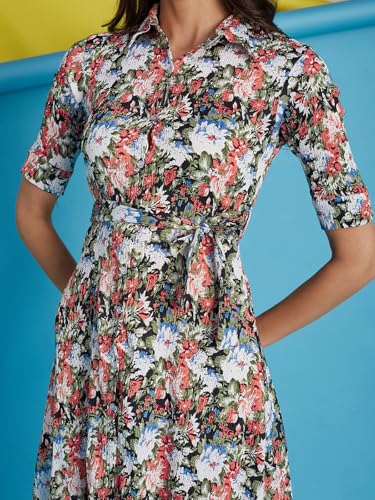 Image of Selvia Western Crepe Printed One Piece Fit & Flare