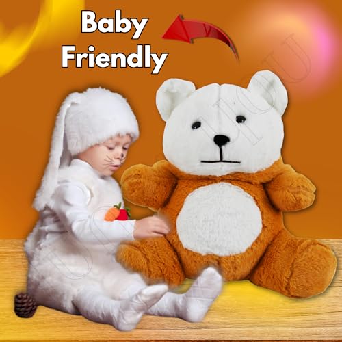Image of Fun4you Hudded Teddy Bear 50 cm (Light Brown) - Soft Plush Toy for Baby Girls & Boys, Huggable Stuffed Teddy Bear Birthday, Baby Shower Gift for Girlfriend, Kids, Girls Age 2-10