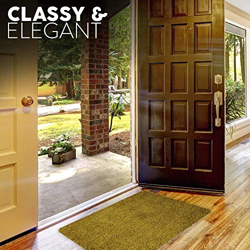 Kaluns Door Mat, Front Doormat, Super Absorbent Mud Mats Doormats for Entrance Way, Entry Rug, Non Slip PVC Waterproof Backing, Shoe Mat for Entryway, Machine Washable (24x36 Light Brown) - Thumbnail 6