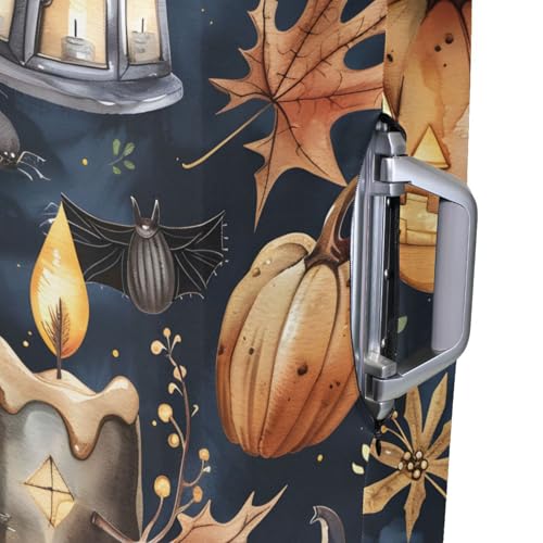 senya Travel Luggage Cover Suitcase Protector Halloween Candle Pumpkin Leaves Washable Baggage Covers Fits 22-24 Inch Luggage 6