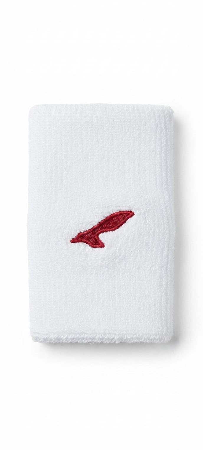 White Terry Cloth Sweatband Wristband with Embroidered Logo | Sweat Absorption, Sports Wristband, Terry Cloth Material, Embroidered Detail, Unisex Design-image-15