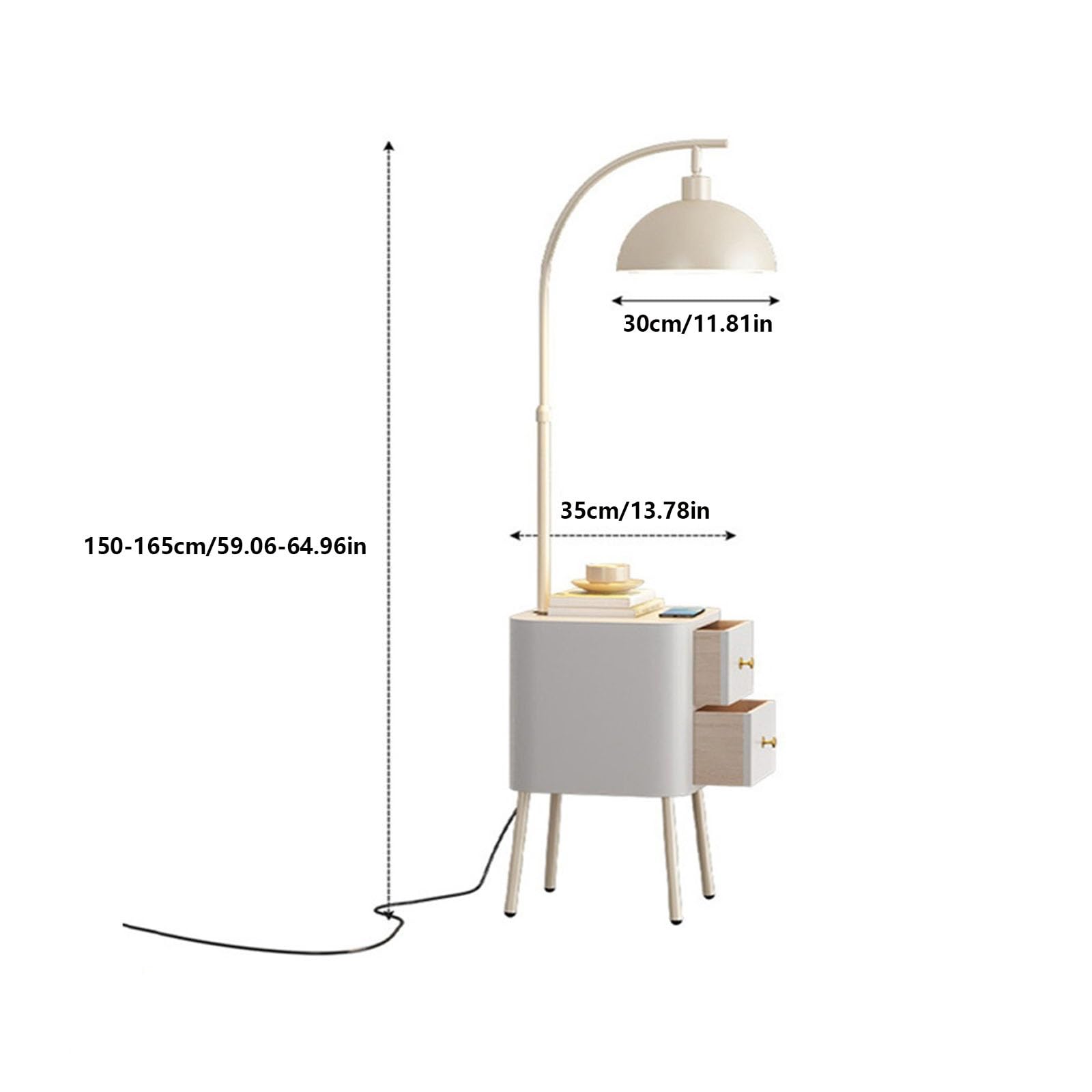 Nowoczesna lampa podłogowa z pilotem, nowoczesna lampa podłogowa z szafką nocną, wysoka lampa z połowy wieku do salonów i biur, dekoracja przemysłowa lampa do czytania z wysokim słupkiem (czarna)