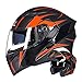 RTGE Casco modulare per Moto Casco Integrale per Moto per Adulti con Doppia Lente Uomini/Donne Casco apribile Caschi Filp up Casco per pendolari per Viaggi in Città,A,55~57cm M