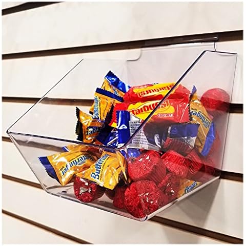 STORE FIXTURES DIRECT Clear Slatwall Acrylic Bins Small Bin 6" L x 5.5" H x 7.5" D - 10 Pack Cover