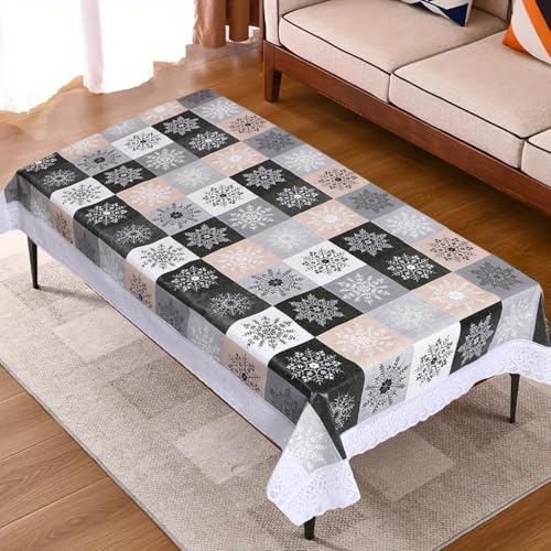 Image of Dakshya Industries PVC Waterproof Center Table Cover 40 x 60 Inch | Rectangle Coffee Table Cover | Spill Proof Oil Resistant Dustproof Heat Resistant Wipe Clean