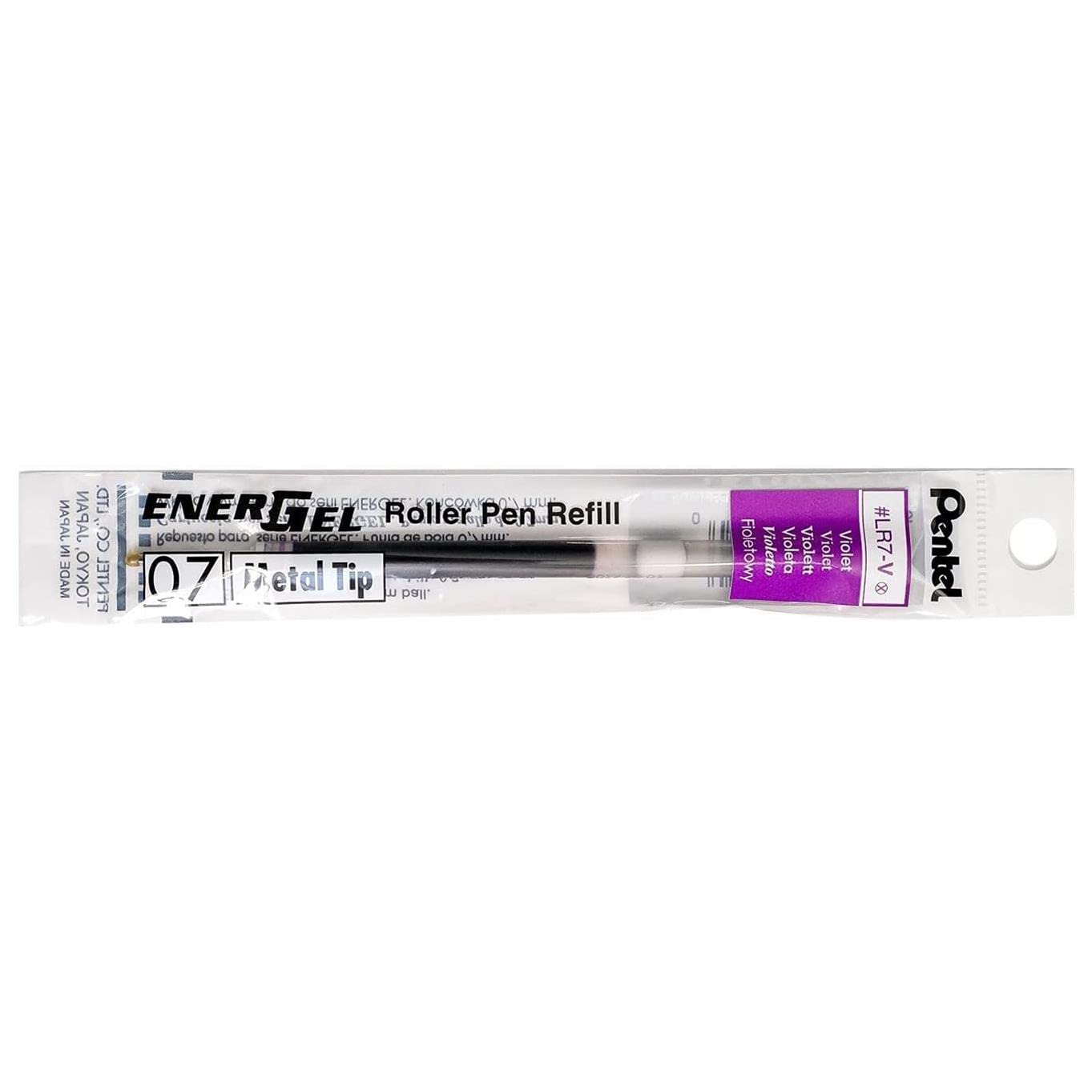 PENTEL Zestaw 6 wkładów LR7 do Roller Energel Liquid Pte 0,7 Ścieg 0,35 mm Fioletowy