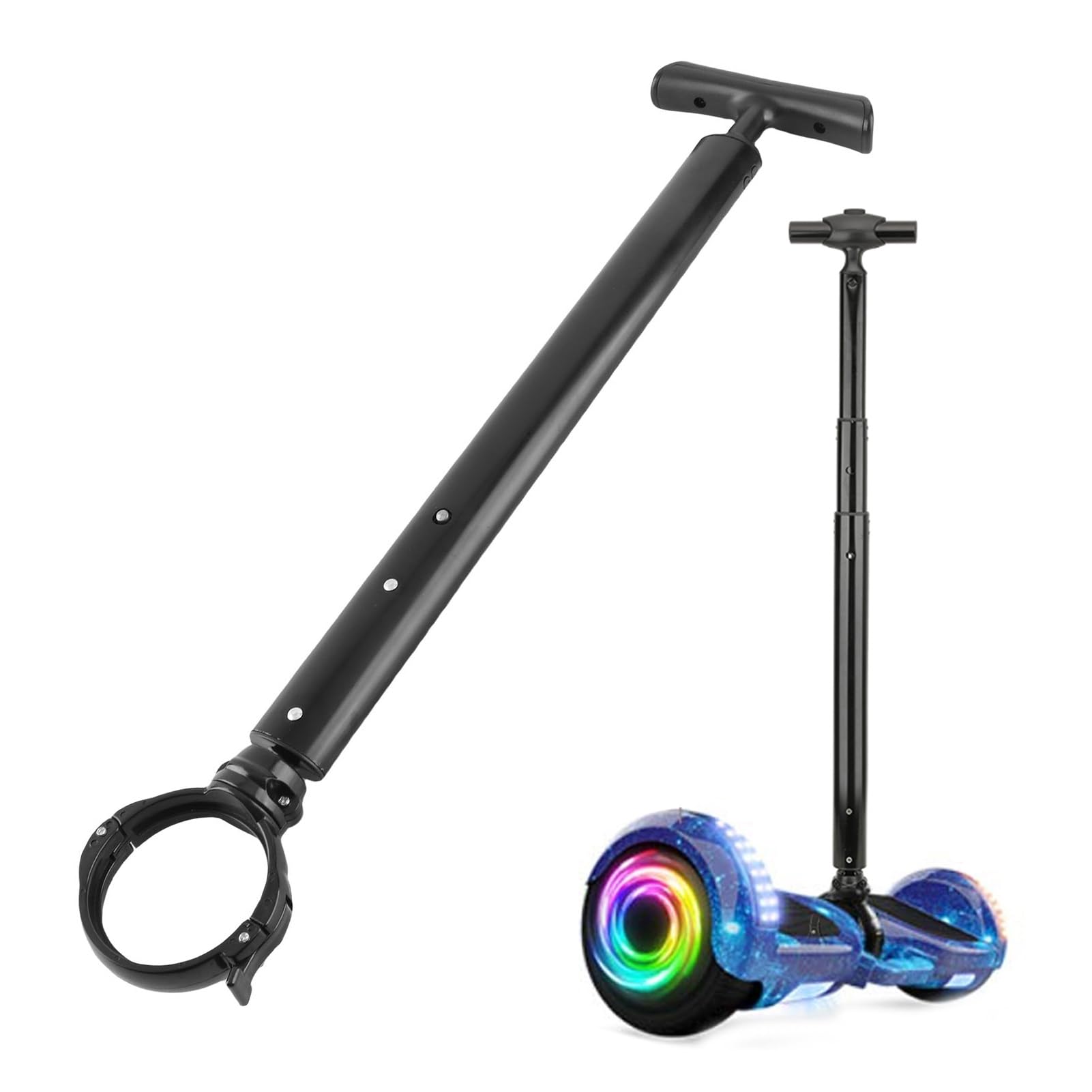 Hoverboard-Griff, selbstbalancierender Roller aus Aluminium, Teleskopgriff, Steuerstrebe, Stent, Zubehör für elektrischen selbstbalancierenden Roller (Black)