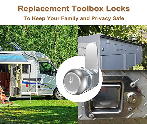 6 Pcs Tool Box Lock Mailbox Lock, 5/8" Cam Lock Keyed Alike, Replacement File Cabinet Lock With Keys Secure File Drawer Rv Truck Toolbox #TOP4