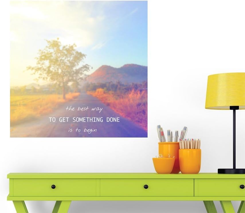 Wallmonkeys Inspirational Quote Blur with Wall Mural Peel and Stick Graphic (48 in H x 48 in W) WM359385