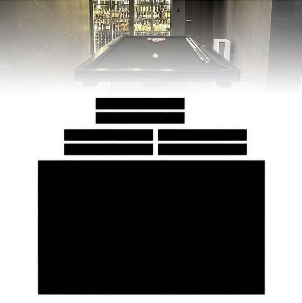 Billardtuch, professioneller Billardtisch, Filz, passend für Standard-Tisch, Snooker, Indoor-Sportspiele, Tischdecke mit Kissen-Streifen, für Standard 7/8/9 Fuß Tisch,Schwarz,for 7' Table
