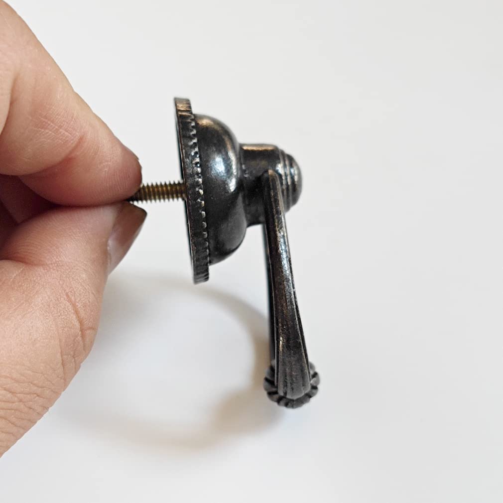 Manopola Vintage A Goccia Per Cassetti - Bronzo Antico, Foro Singolo, Con Viti - Foto 2