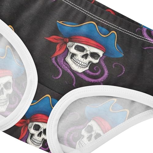 Print Girls Underwear Toddlers 2t Cotton Panties for Girl Pirate Skulls Purple Octopus Briefs Underpants4