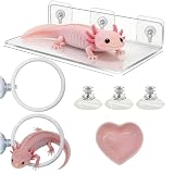 CidiiistarGo 4 Pcs Axolotl Tank Accessories, Hammock with 3 Suction Cup Feeder Bowl 2 Exercise Training Ring Toys, Aquarium Accessories for Tank, Tank Starter Enrichment Kit for Axolotls Aquarium