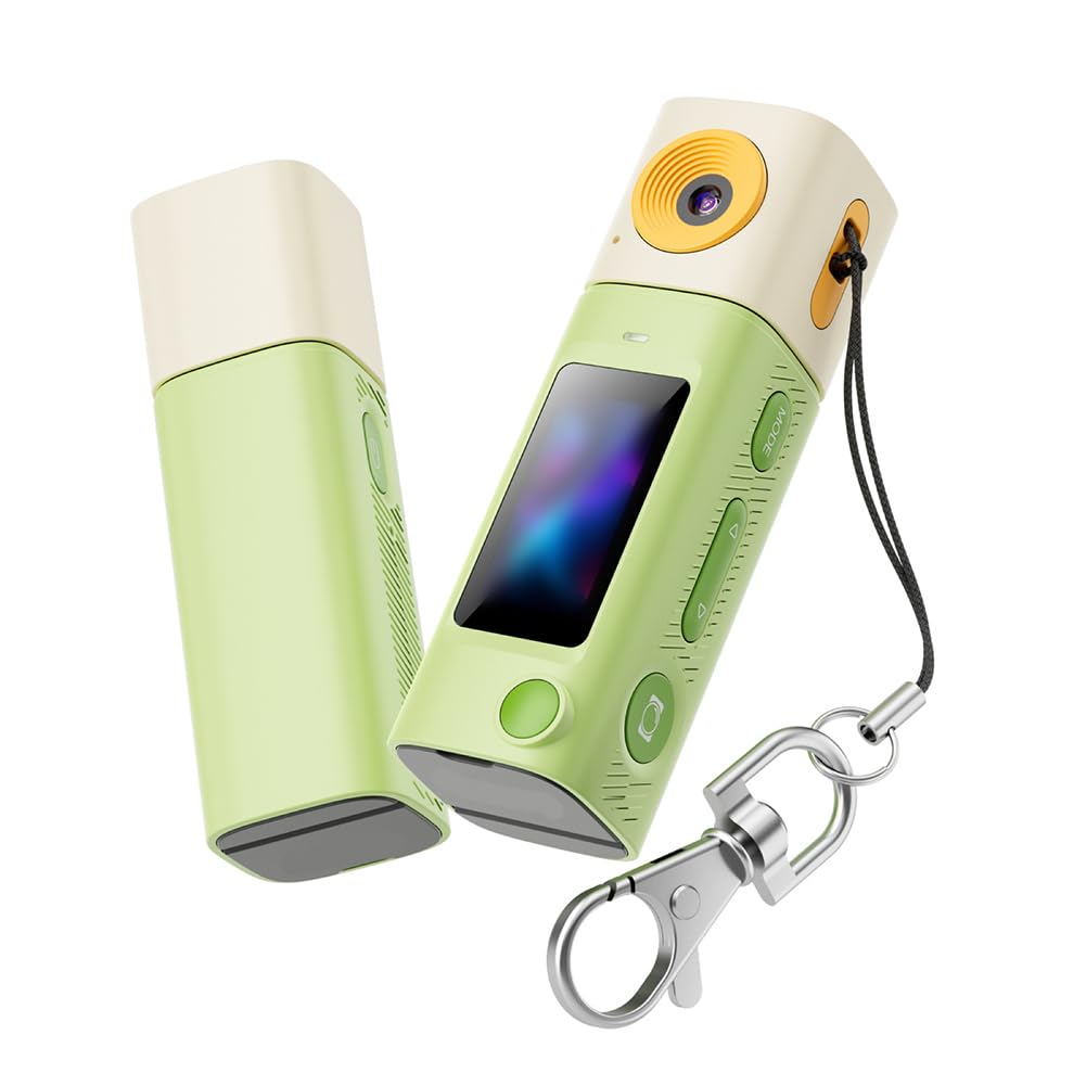 2K 1080HD per mini fotocamera portachiavi, action camera portatile con obiettivo rotante a 270°, regalo premuroso per ragazzi, ragazze, adulti, principianti (grigio)