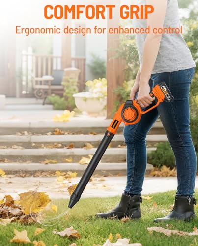 DOVAMAN LE20 Cordless Leaf Blower, 3-In-1 Electric Blower with 288 km/h Air Speed, 3 Speeds, 800g Lightweight, 20V Battery with Fast Charger, LED Light, 3 Nozzles, for Lawn Care, Patio, Leaves & Dust 8 DOVAMAN LE20 Cordless Leaf Blower, 3-In-1 Electric Blower with 288 km/h Air Speed, 3 Speeds, 800g Lightweight, 20V Battery with Fast Charger, LED Light, 3 Nozzles, for Lawn Care, Patio, Leaves & Dust - Image 8