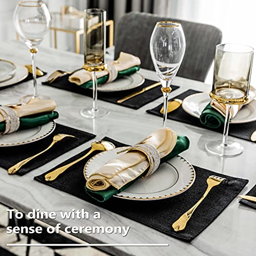 image for Home Brilliant Black Placemats Set of 4 Heat Resistant Halloween Table