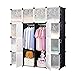 MCTECH® Regal Garderobe Kleiderschrank Schrank Steckregal Regalsystem Standregal DIY (16 Boxen, Schwarz)