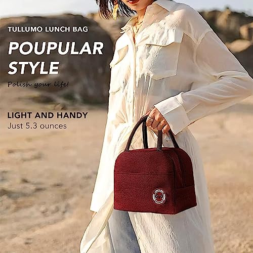 Image of Insulated Lunch Bag for Office, School, Men, Women, Hot & Cold Lunch Box, Tiffin Pouch (Red Bag)