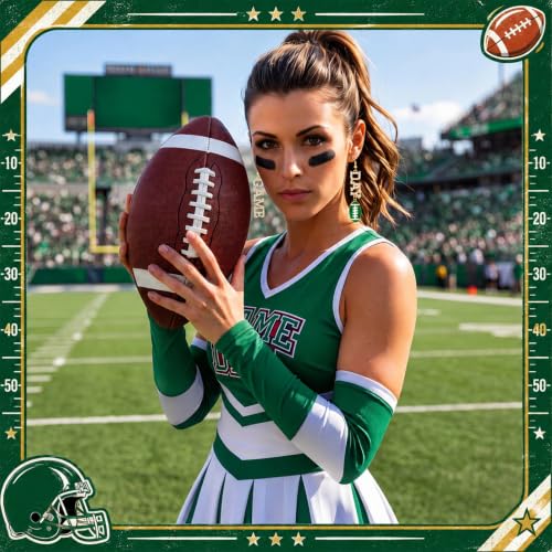 Image of Liliaafar 4 Pairs Game Day Football Earrings for Women | Football Mom Sports Game Day Charm Accessories for Outfits Shirts Set Fall Sport Jewelry Cute Sport Stud Football Sport Fans