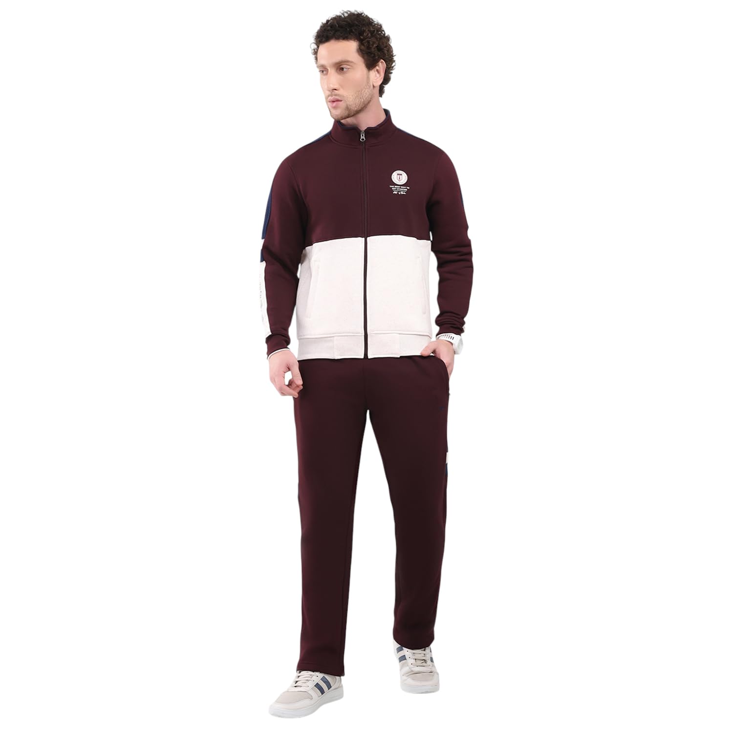 Monte Carlo Men Regular Fit Solid Mock Neck Full Sleeve Winter Tracksuit | Men Track Suit | Stylish Sportswear Set with Jacket and Lower | Activewear Set For Men's (Pack Of 1)-picture-20