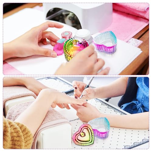 Set 2 Piezas Cuencos de Cristal para Manicura con Tapas miniatura 4