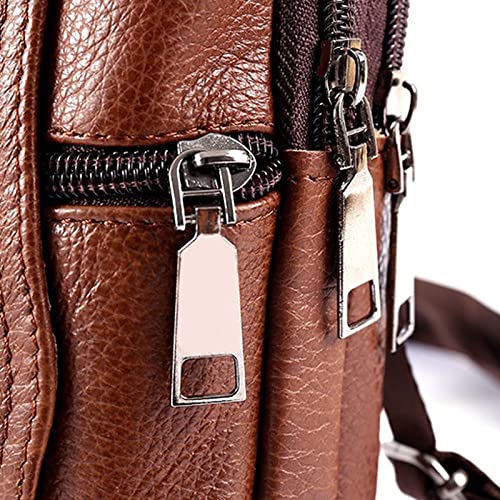 Women's Wallets Messenger Bag Shoulder Bag Small Messenger Bag Leather Bag Mobile Phone Bag Casual Business Waist Bag(Brown)3