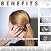 100% Pure Mulberry Silk Super Ultra Thin Scrunchie for Women & Girls – Handmade in USA – 22 Momme 6A Grade Silk Hair Tie – Feather-Light & Gentle – Prevents Breakage & Creases – Perfect for Fine Hair & Sleek Styles (Sky Blue)