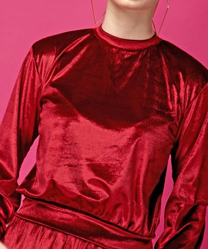 Image of POPWINGS Velvet Co-Ord Set for Women || Shirt and Trouser Co-ord for Girls || Casual Full Sleeves Co-Ords Set for Women Dress
