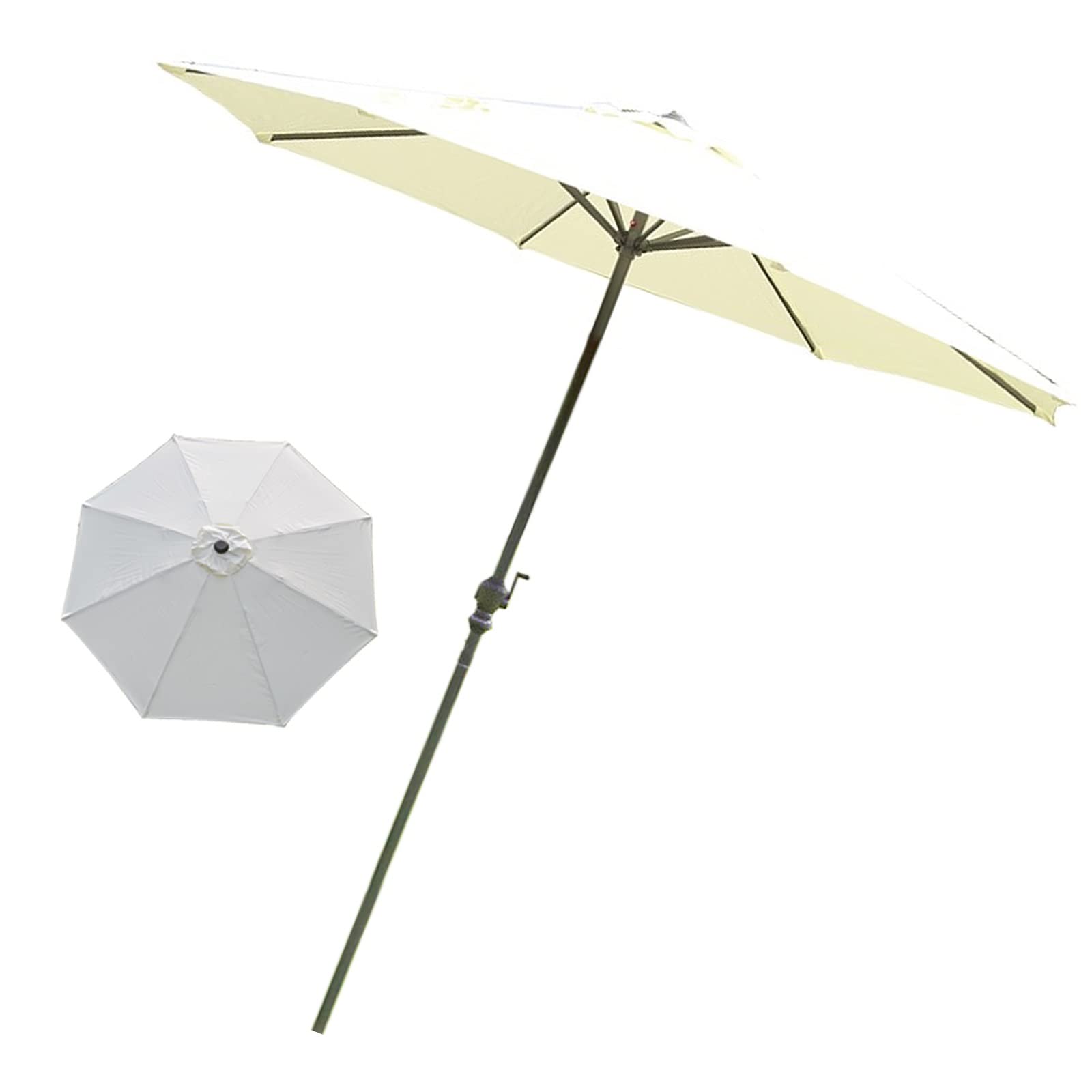 WDSOPK Garden Parasol,Fishing Market, with 8 Sturdy Ribs, Rain Windproof for Balcony, Dining Tables, Gardens, Patios, Decking, Outdoor Table Umbrella(White-118inch)