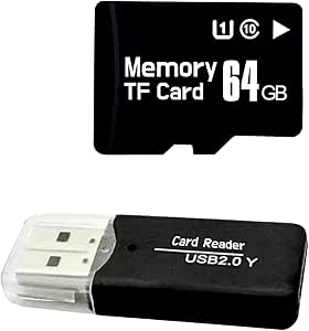 Hight Speed 64G TF Card and Reader for Mini Spy Camera 1080P Video, Body Camera Wearable, Police Cam Hidden Camera asin的图片