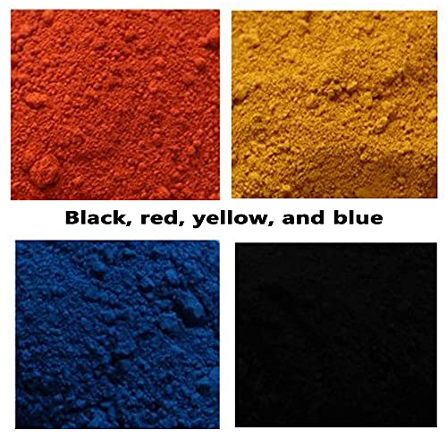 USIGONG 200 g 4 Packs of Iron Oxide Powder, Concrete Pigment, Cement, Mortar, Black Iron Oxide Powder | Yellow Iron Oxide Powder | red Iron Oxide Powder | Blue Iron Oxide Powder, 50 g of Each Color - Thumbnail 4